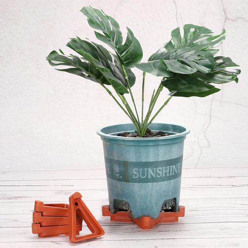 PATIKIL Plant Pot Feet, 24 Pack Plastic Invisible Flower Pot Risers Triangle Potted Plants Stand Rack for Indoor and Outdoor Plant Pots, Terracott...
