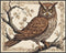 Posterizer 1 pcs- Brown owl sitting on a tree with brown background-Art for Animal Lovers-Floral Botanical Art- Gift for Men Women Teens-Living Ro...