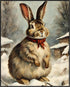 Posterizer 1 pcs-cute bunny in snowy winter scene -2-Art for Animal Lovers-Landscape & Nature Art-Decor for Home & Office- unframed wall art...
