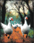 Posterizer 1 pcs-oil painting style art-flock of white geese 1-Art for Animal Lovers Gift for Art Lovers Decorations for Bedroom, Office, Living R...