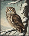 Posterizer 1 pcs-owl in nature-winter snowy scene in oil painting style-9-Art for Animal Lovers-Landscape & Nature Art-Decor for Home & Office- un...