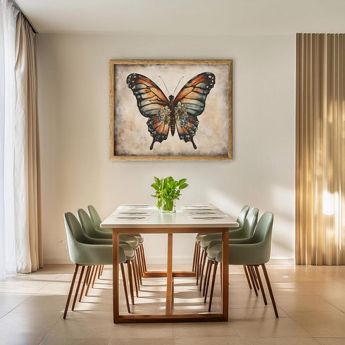 Posterizer 1 pcs- Beautiful butterfly in a rustic brown background-Art for Animal Lovers- Gift for Men Women Entrepreneur Teens-decor for Bedroom,...