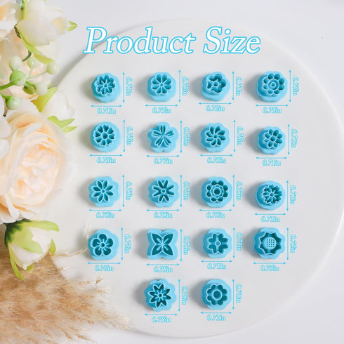Mini Polymer Clay Cutters - 18 Pcs Clay Cutters for Polymer Clay Jewelry, Daisy Flower Polymer Clay Jewelry Cutters, Small Stud Earrings Polymer C...