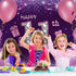 Happy Birthday Party Decorations, Large Fabric Happy 11th Anniversary Birthday Backdrop Photo Booth Background with Rope for Girls Birthday Party ...