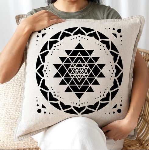 Sacred Geometry Stencil 8x8inch Reusable Hexagon Mandala Stencils Metatron's Cube/The Flower of Life Drawing Templates for Wall Canvas Paper Art C...