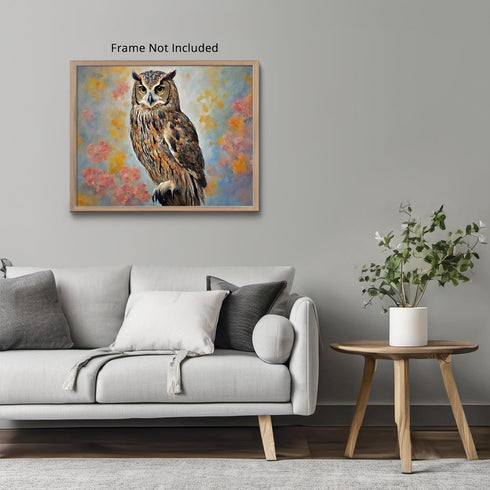 Posterizer 1 pcs- pretty majestic owl sitting on a tree-Art for Animal Lovers-Landscape & Nature Art- Living Room Bedroom Decor- unframed wall art...