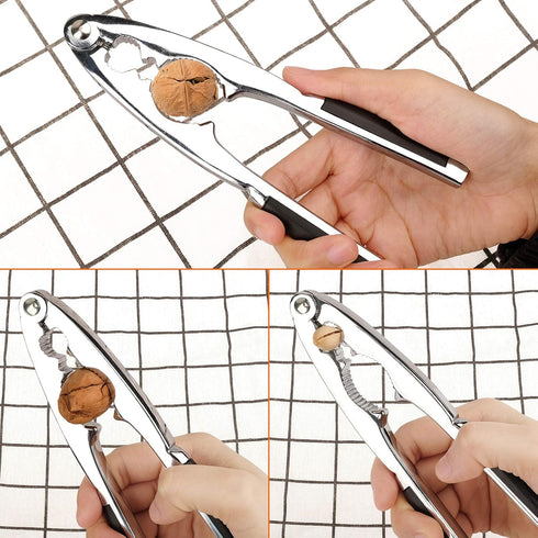 Anwenk Nut Crackers for All Nuts Nutcracker Pecan Walnut Nut Crackers with 2 Picks Heavy Duty Shell Seafood Cracker Tool...