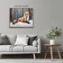 Posterizer 1 pcs-cute red fox in snowy nature in oil painting style-2-Art for Animal Lovers-Landscape & Nature Art-Decor for Home & Office- unfram...