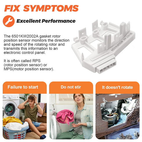 6501KW2002A Washer Rotor Position Sensor Assembly (OEM) ???????????????? ???????????????? by Beaquicy Fit for Kenmore LG Washer WM2016CW WM3170CW WM3370HWA WM3575CW - Replace PS3529186 AP4440680