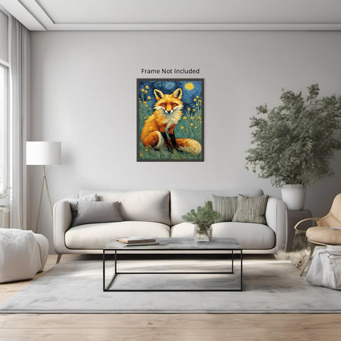 Posterizer 1 pcs- pretty red fox in the wild-Art for Animal Lovers-Gift for Art Lovers-Living Room Bedroom Decor- unframed wall art...