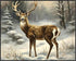 Posterizer 1 pcs-majestic deer in snowy winter scene-oil painting style-9-Art for Animal Lovers-Landscape & Nature Art-Decor for Home & Office- un...