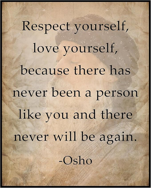 Posterizer 1 pcs-Respect Yourself, Love Yourself-Osho-Philosophy-Spiritual Quotes-Motivational & Inspirational Art-Gift For Buddhism Meditation ph...