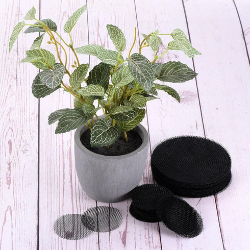PATIKIL Flower Pot Hole Mesh Pad, 50 Pack 4 Inch Bonsai Plant Bottom Round Mat, Black...