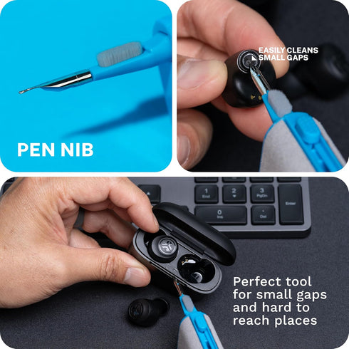 JLab Multipurpose Cleaning Kit for Your Headphones, Earbuds, Keyboard, Mouse/Mice, Microphones, Laptop, Tablet, Cellphone (iPhone or Android), Sma...