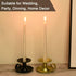 PATIKIL Retro Iron Taper Candle Holder, Set of 2 Gold Simple Candlestick Holder Candle Light Stand for Halloween Table Centerpiece Party Wedding D...