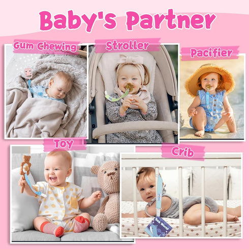 Babygoal Pacifier Clips, 6 Pack Pacifier Holder for Boys and Girls Fits Most Pacifier Styles &Teething Toys and Baby Gifts, 6MP16-B...