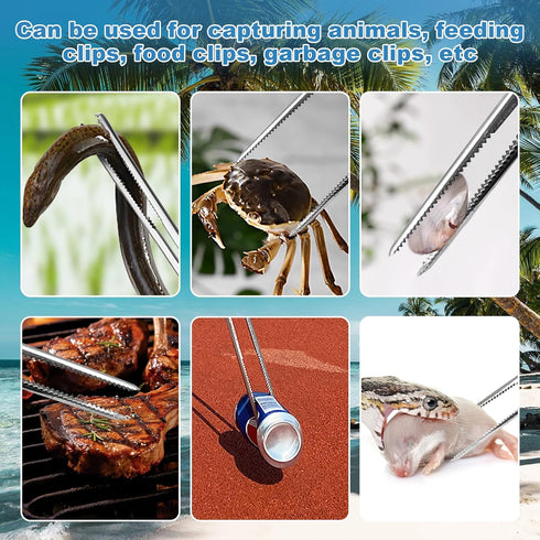 Heavy Duty Snake Feeding Tongs,15" Extra Long Stainless Steel Reptile Feeding Tongs Tweezers for Ball Python,Fish Aquariums, Reptiles Snakes, Tank...