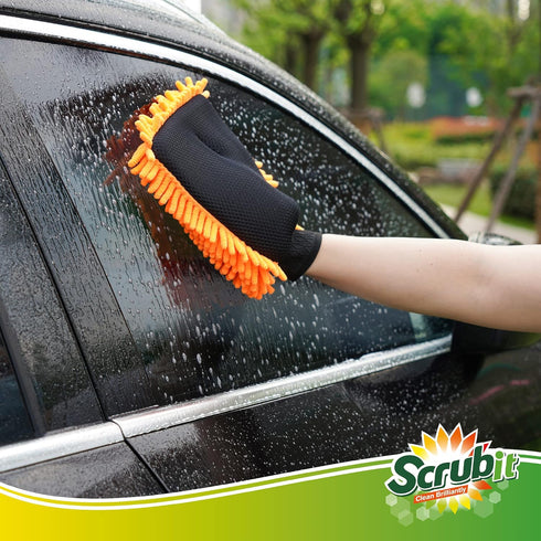 SCRUBIT 2 Pack Car Wash Mitt – Scratch-Free Car Sponges for Washing, Dual Sided Wash Mitts for Car Washing - Premium Car Washing Sponge for Cars, ...