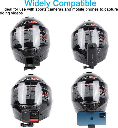 PellKing Universal Motorcycle Helmet Chin Action Camera Mount, Flexible Adhesive Helmet Mount Compatible with GoPro Hero11 10 9 8 7 6 5 Black,Inst...