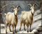 Posterizer 1 pcs-goat in snowy winter nature-oil painting style 8-Art for Animal Lovers-Landscape & Nature Art-Decor for Home & Office- unframed w...