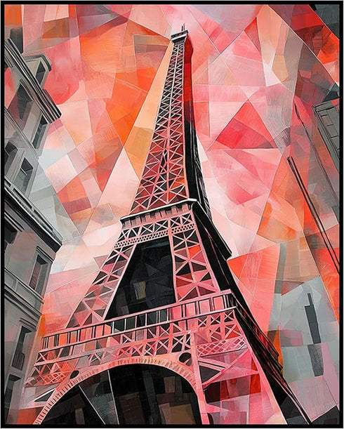 Posterizer 1 pcs-abstract pop art version of a famous landmark Eiffel Tower-Adventure Wall Art Gift for Men Women Entrepreneur Teens Decor for Ho...