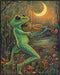 Posterizer 1 pcs-whimsical forest scene-frog playing music 2-Art for Animal Lovers-Fantasy & Fiction Art-Gift for Daughter, Son, Kids- unframed wa...