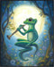 Posterizer 1 pcs-whimsical forest scene-frog playing music 12-Art for Animal Lovers-Fantasy & Fiction Art-Gift for Daughter, Son, Kids- unframed w...