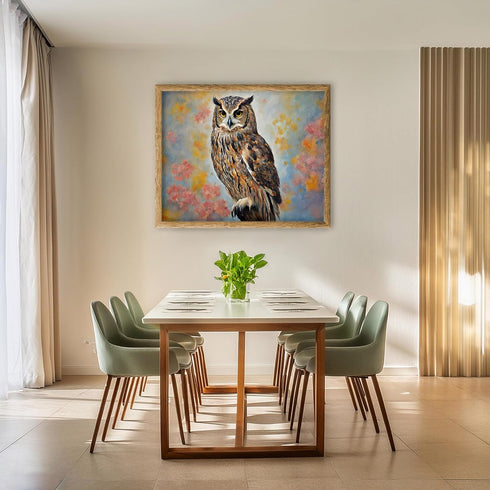 Posterizer 1 pcs- pretty majestic owl sitting on a tree-Art for Animal Lovers-Landscape & Nature Art- Living Room Bedroom Decor- unframed wall art...