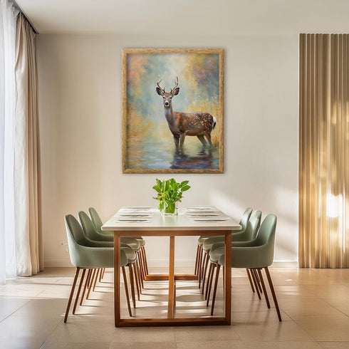 Posterizer 1 pcs- Beautiful goat standing in a river oil painting style-Art for Animal Lovers- Gift for Men Women Entrepreneur Teens-Living Room B...