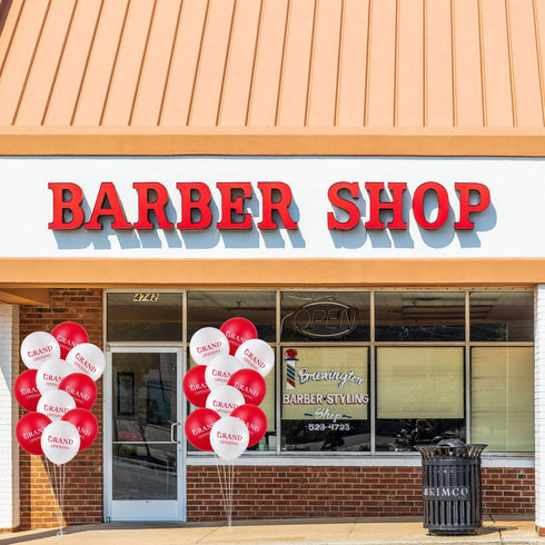 60 Pieces Grand Opening Balloons 12 Inch Double Side Celebrate Business Latex Balloons with 3 Pieces White Ribbons for Ceremony Decoration...