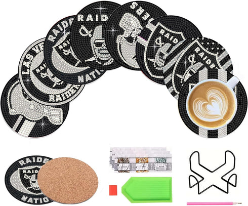 8 Pcs Diamond Art Painting Coasters Kits with Holder,DIY Football Diamond Art Coasters for Adults Beginners Craft Gift Supplies1, Red, ZHILAI001...