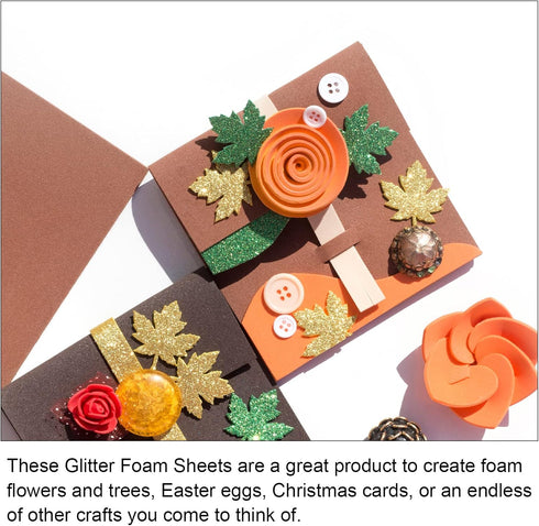 PATIKIL Glitter EVA Foam Sheets Soft Paper Non-Adhesive 11.8 x 7.8 Inch Pink for DIY Projects Pack of 10...