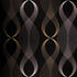 17.7" x 117" Peel and Stick Stripe Wallpaper Modern Black Contact Paper Black and Gold Removable Wave Wallpaper Self Adhesive Film for Cabinets Ki...