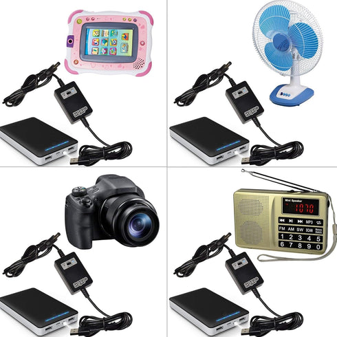 HQRP 5V USB to DC 9V 12V Step-Up Module Converter Cable Works with External Battery Pack Laptop Desktop Tablet Router Speaker CCTV Camera Portable...