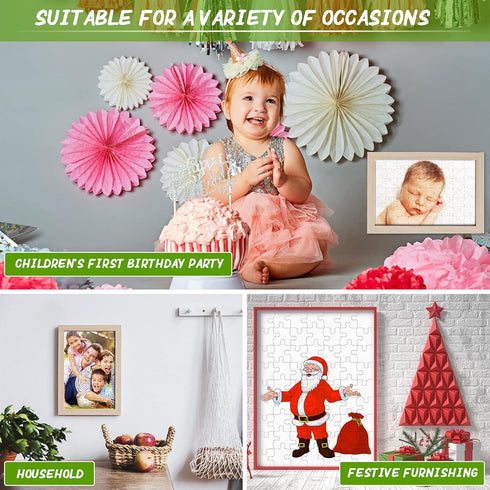 10 Sets Blank Sublimation Puzzle Jigsaw for Kids Rectangle Heart Shaped White DIY Custom Puzzle Heat Press Thermal Transfer Puzzle Pearl Puzzle Bl...