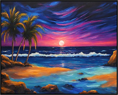 Posterizer 1 pcs- beach and the sea-abstract art 8-Landscape & Nature Art-Floral Botanical Art- Decor for Home & Office- unframed wall art...