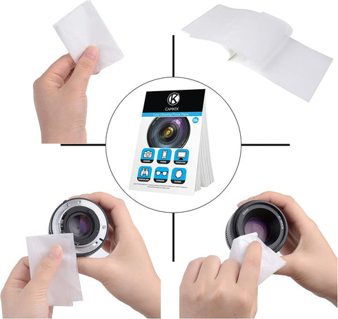 Lens Cleaning Paper Tissue 6X booklets/300 Sheets + Double Sided Cleaning Cloth - Lens Cleaning Paper for Use on Camera Lenses - Double-Sided Clea...
