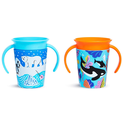 Munchkin® Miracle® 360 Wildlove Sippy Cup, 6 Oz, 2 Pack, Orca/Polar Bear...