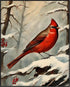 Posterizer 1 pcs-little bird in snowy winter scene-oil painting style -3-Art for Animal Lovers-Landscape & Nature Art-Decor for Home & Office- unf...