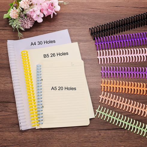 PATIKIL 30-Hole Loose Leaf Binder Ring, 10 Pcs Plastic Comb Binding Ring 60 Sheet Capacity for Notebook Office Study Supplies, Transparent...