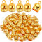 Aylifu 50pcs Golden Plated Glue-in Barrel End Caps Tassel End Caps Clasps Connectors Leather Cord Findings Kit for DIY Art Tassel Necklace Jewelry...