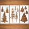 Tree Stencils, Tall Pine Fir Tree Cypress Cedar Fall Wall Stencil 3 Packs for Painting on Wood Furniture Canvas Home Decor Crafts Trees Reusable M...