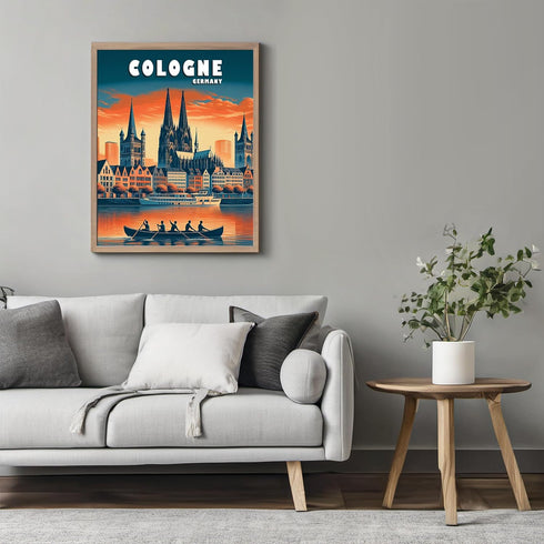Posterizer 1 pcs-travel poster-Cologne Germany-Adventure Wall Art Gift for Men Women Entrepreneur Teens Decor for Home & Office- unframed wall a...