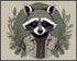 Posterizer 1 pcs- A raccoon with green halo and leaves arround it-Art for Animal Lovers- Gift for Men Women Entrepreneur Teens-Decor for Home & Of...