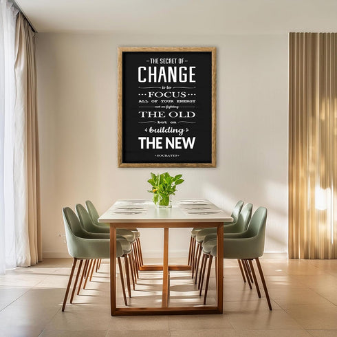 Posterizer 1 pcs-The Secret To Change Is To Focus On Building The New- Socrates-Quotes-Gift for book lovers-Living Room Bedroom Decor- unframed wa...