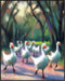 Posterizer 1 pcs-oil painting style art-flock of white geese 2-Art for Animal Lovers Gift for Art Lovers Decorations for Bedroom, Office, Living R...