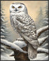 Posterizer 1 pcs-snowy winter scene of a white owl-oil painting style 9-Art for Animal Lovers-Landscape & Nature Art-Decor for Home & Office- unfr...