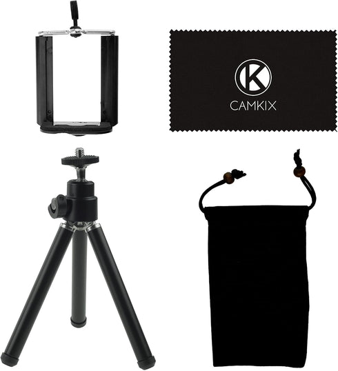 Tripod Kit - Universal Adjustable Including Tripod/Universal Phone Holder/Velvet Phone Bag/Microfiber Cleaning Cloth - Suitable for iPhone, Samsun...