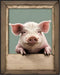 Posterizer 1 pcs- Cute piglet on a wooden frame-Art for Animal Lovers-Kids Room Art-Gift for Daughter, Son, Kids-Living Room Bedroom Decor- unfram...