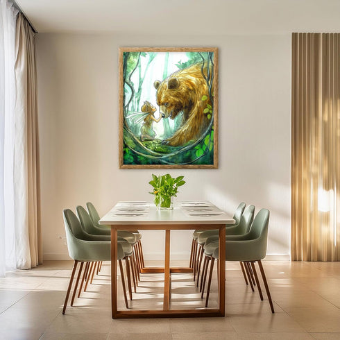 Posterizer 1 pcs-enchanting whimsical fairy and a bear poster 2-Art for Animal Lovers-Kids Room Art-Gift for Daughter, Son, Kids Decor for nursery...